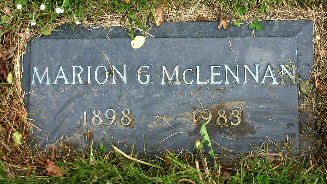 Photo of headstones/Marion G McLennan 1898 - 1983 hdstn Buffalo Forest Lawn Cem Erie Co NY